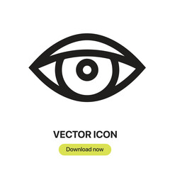 Eye icon vector. Linear-style sign for mobile concept and web design. Eye symbol illustration. Pixel vector graphics - Vector.