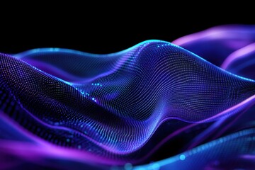 A blue and purple wave of a computer generated image