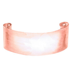 Unrolled scroll, curled at the ends in watercolor. Isolated illustration for design of cards, invitations, lettering, signage, holiday decorations