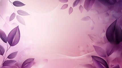Purple Floral Design Elegant Leaves Background