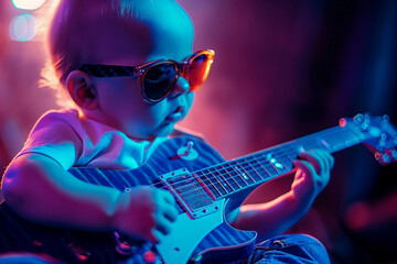 Obraz premium Beautiful musician on stage on stage generative ai image