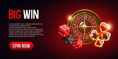 Casino banner for website. Vector illustration.