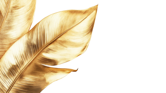 Luxury golden leaf isolated on a white background - Powered by Adobe