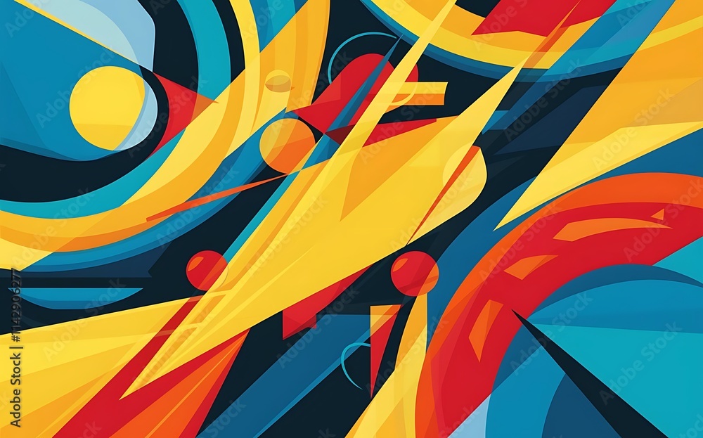 Poster abstract design vector geometric background dynamic shapes composition vector illustration