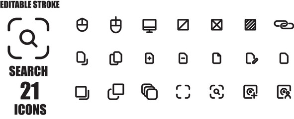 Image search icon set collection