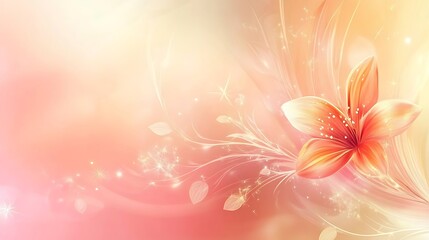 Peach Lily Flower Soft Background Design