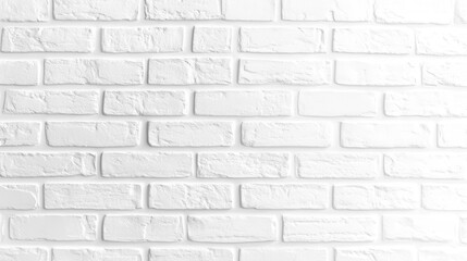 photorealistic white brick wall interior, ideal for creative backgrounds or virtual meetings, offering texture and a clean, modern aesthetic