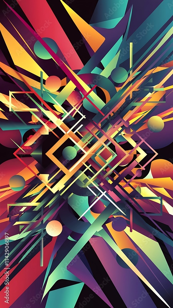 Poster abstract design vector geometric background dynamic shapes composition vector illustration