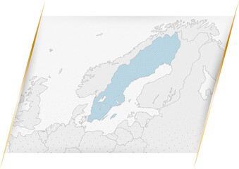 Sweden Map in Blue.