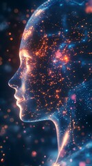 Digital Consciousness: A Glowing Portrait of AI