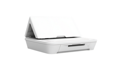 Modern white printer on transparent background.