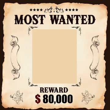Traditional Western Most Wanted Poster High Reward