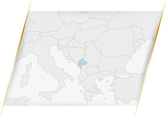 Montenegro Map in Blue.