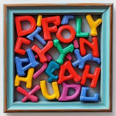 Fototapeta premium Plastic back-to-school letters, colorful and framed