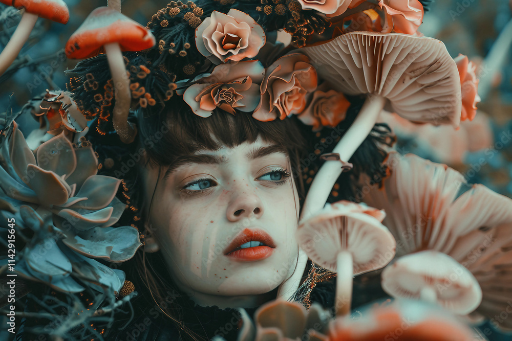 Poster moment of magic journey in wonderland created with generative ai technology
