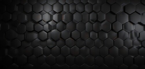 Black hexagon texture, abstract dark background with depth , abstract, polygon, minimal