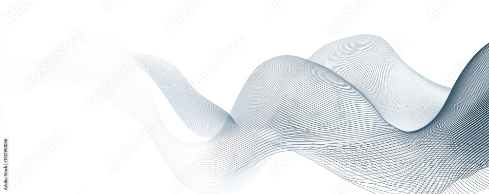 Poster abstract flowing wave lines on a white background. minimalistic futuristic design concept for digita