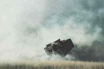 Obraz premium A vehicle parked in a lush green area, suitable for outdoor or rural settings