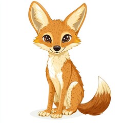 Fototapeta premium Playful cartoon fox character illustration digital art whimsical environment cute viewpoint