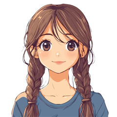 Cute Girl with Anime-Inspired Style – Colorful Vector Illustration for Creative Projects  
