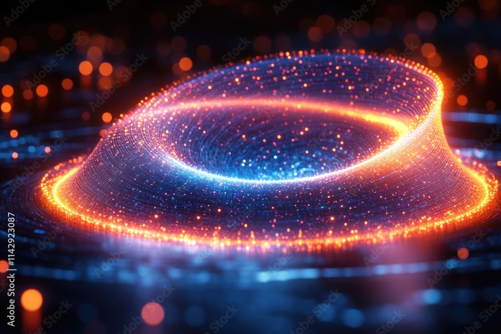 Poster abstract image of a glowing ring with soft lighting effects