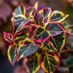Boston Ivy plant close-up, autumn colors.