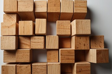 wooden blocks isolated on white background