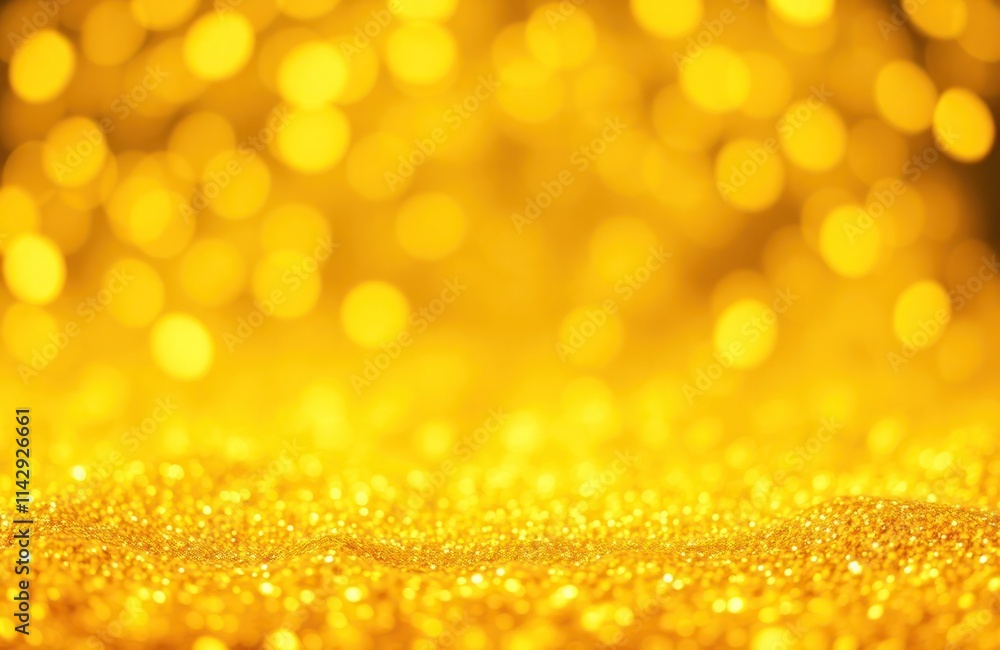 Poster golden glitter background with bokeh effect. bright and sparkly texture. ideal for festive occasions