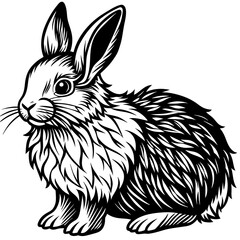 black and white rabbit