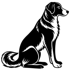 black and white dog illustration