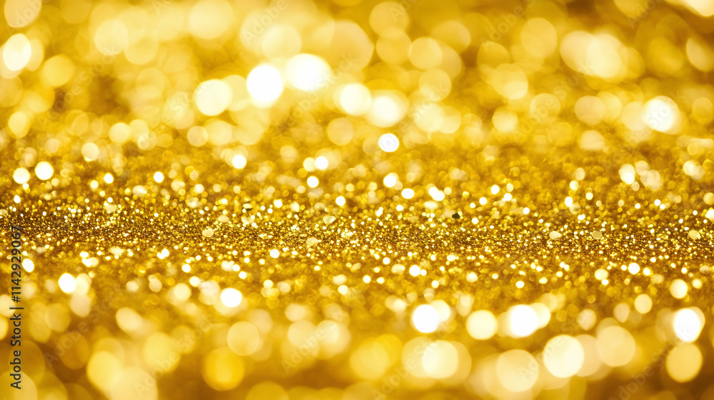 Poster abstract golden background with bokeh effect shining defocused glitters festive gold texture for cel