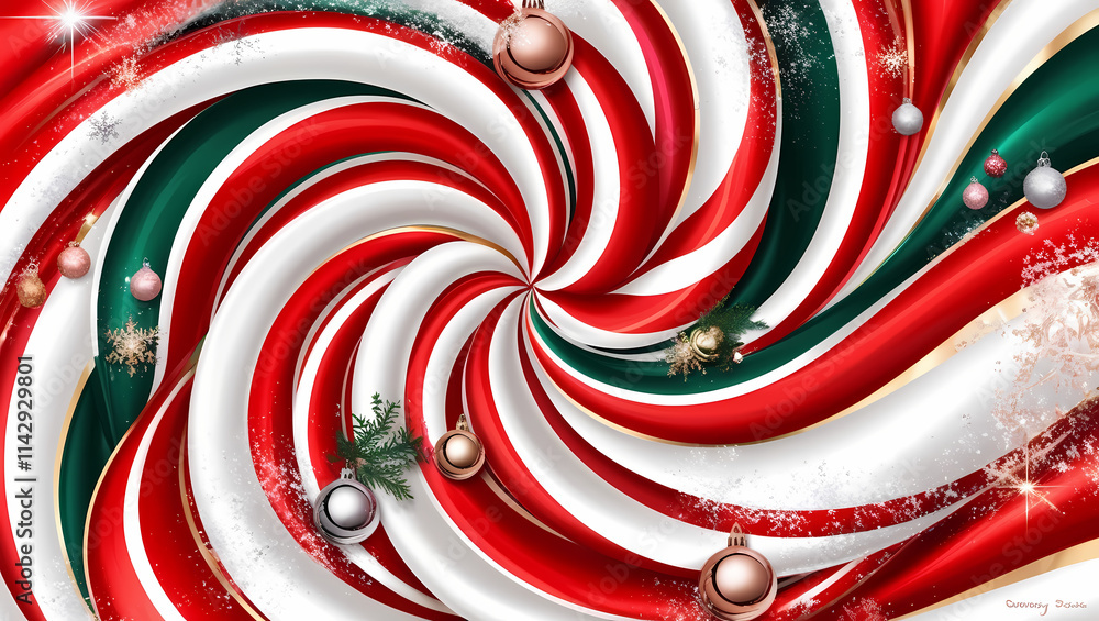 Poster red and white spiral swirl pattern with 3d hypnotic circles and colorful texture