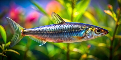 Stunning Bokeh Photography: Small Herring Fish, Underwater Macro, Aquatic Life, Ocean Wildlife, School of Fish, Nature Photography, Fish Closeup, Detailed Image, Blurred