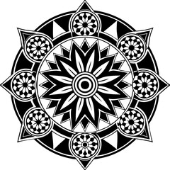 black and white pattern with flowers