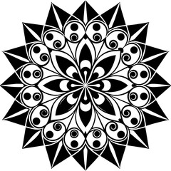 black and white ornament