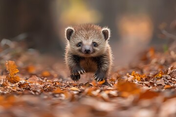 Unique Animal Foraging in Forest Undergrowth