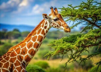 Obraz premium Stunning Candid Photos of Reticulated Giraffe in the Wild: African Safari Wildlife Photography