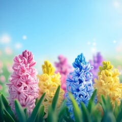 Obraz premium Spring's hues frame hyacinth's bloom