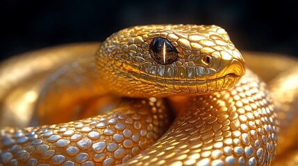 Fototapeta premium A striking close-up of a snake, showcasing its intricate scales and sharp features