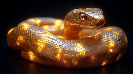 Fototapeta premium A captivating snake with a glowing, mystical face