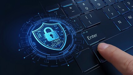 Fototapeta premium hand pushing a enter button on a key board