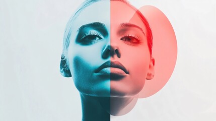 Artistic Portrait of a Woman: A Captivating Blend of Color and Emotion