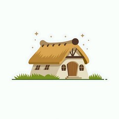 Vector Illustration of a House Emitting a Soft Glow on White Background