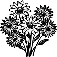 black and white flower