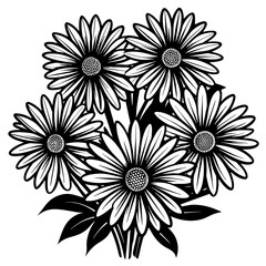 black and white flower