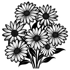 black and white flower