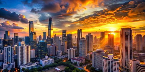 Fototapeta premium Stunning Panoramic Flyer Photography: Breathtaking Landscapes & Cityscapes for Event Promotion