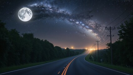 A Serene and Mystical Night Scene Featuring a Starlit Sky, Gentle Moonlight, and Enigmatic Silhouettes, Evoking a Sense of Tranquility, Wonder, and the Magic of the Nocturnal World