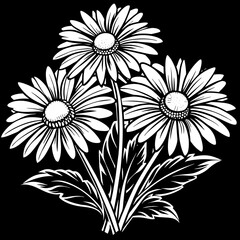 black and white flower