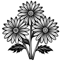 black and white flower